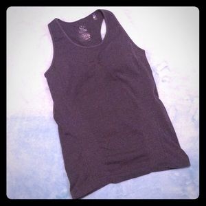 Gray Exercise Tank with Built-in Bra